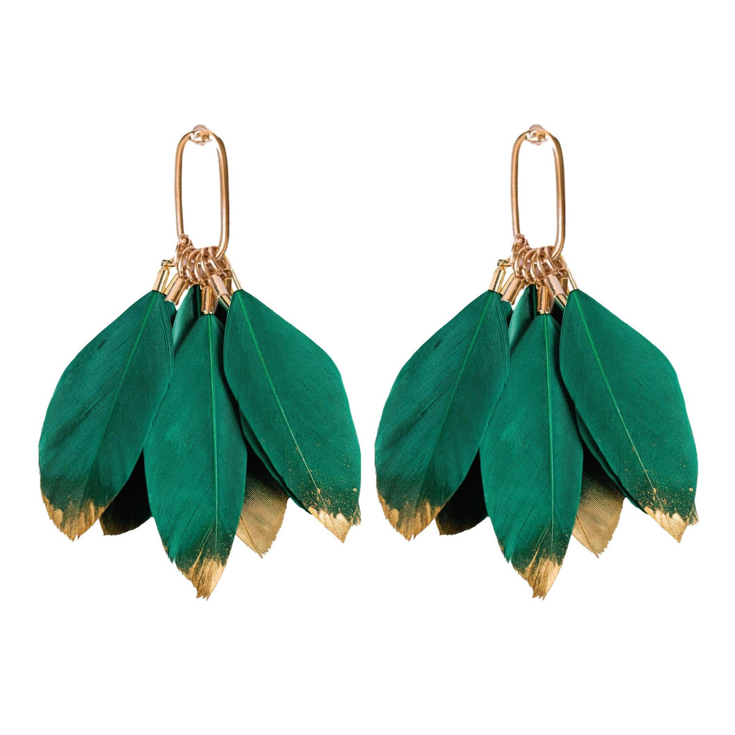Gold Feather Earrings